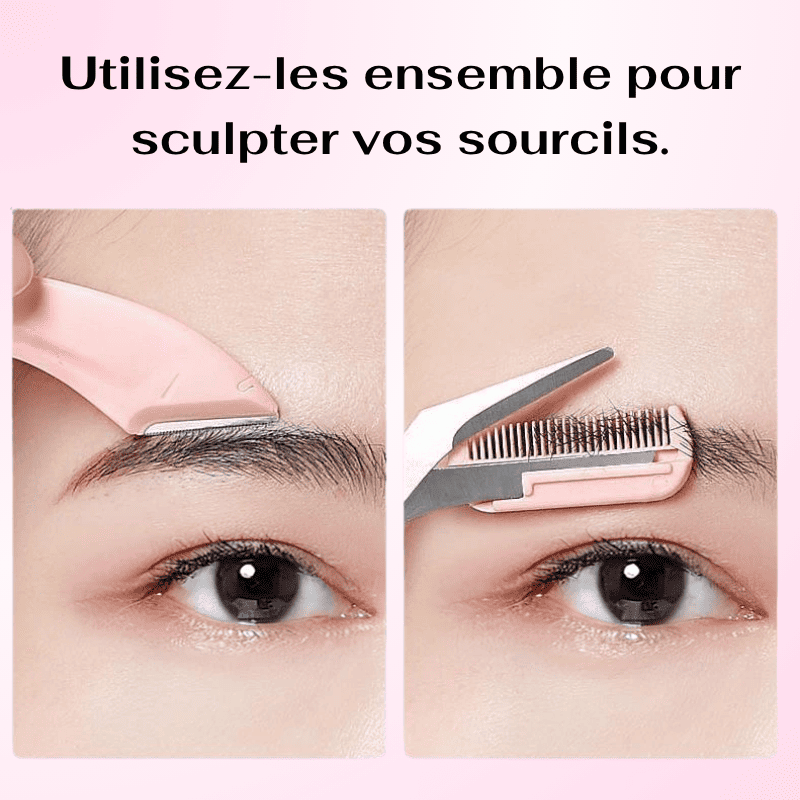 CLEOZIA - Kit pour sourcils (Ciseaux + lame grattoir)