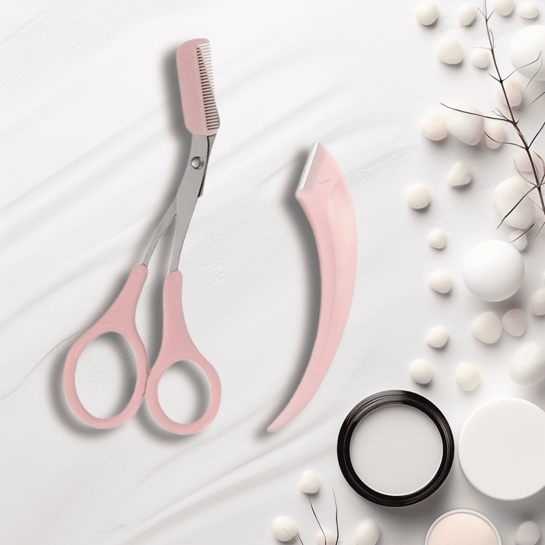 CLEOZIA - Kit pour sourcils (Ciseaux + lame grattoir)