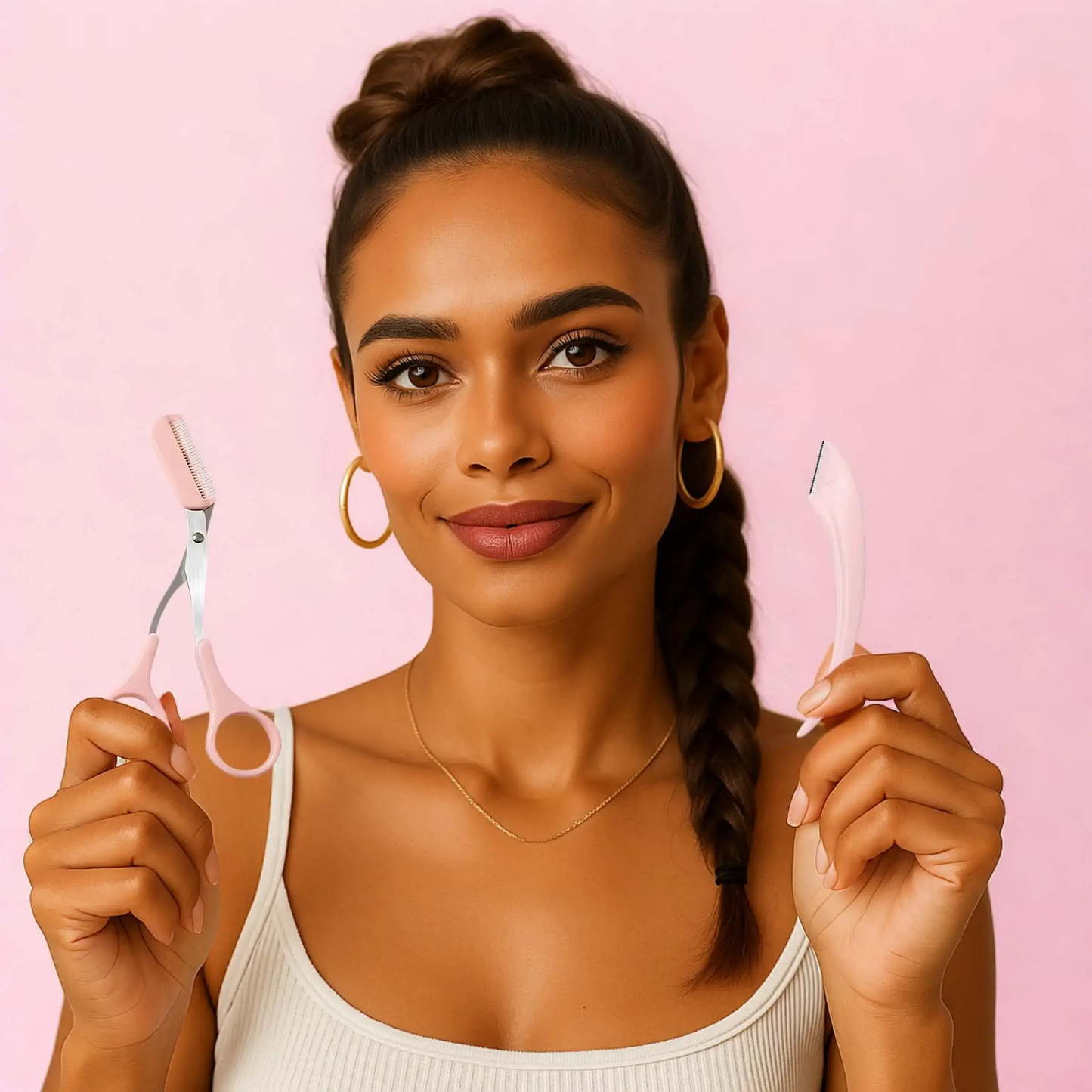 CLEOZIA - Kit pour sourcils (Ciseaux + lame grattoir)
